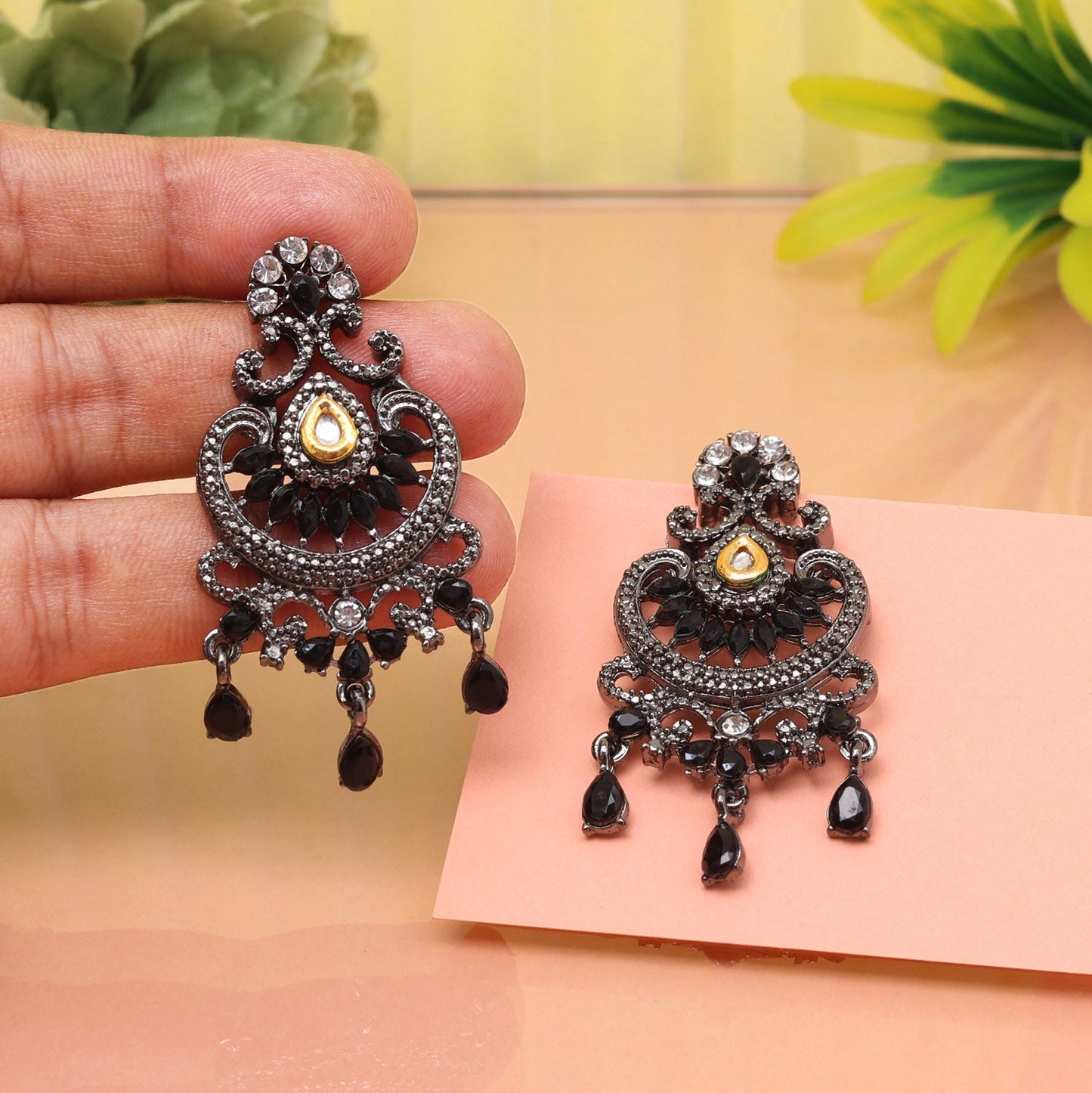 Classic Black Color Fashion Earrings To Match Any Evening Dress Look - Preyans.com