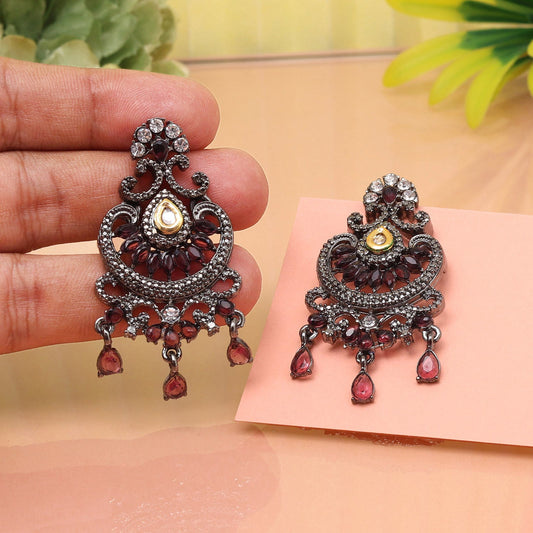 Elegant Magenta Color Fashion Earrings For Bold Style Statements Daily - Preyans.com