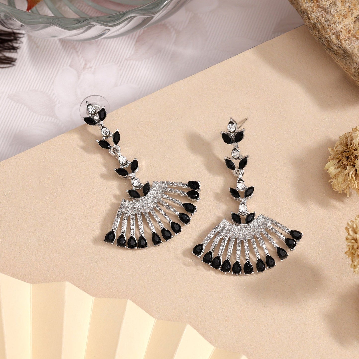 Sleek Black Color Fashion Earrings For Office And Everyday Versatility - Preyans.com