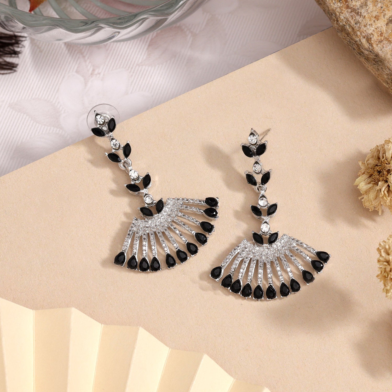 Sleek Black Color Fashion Earrings For Office And Everyday Versatility - Preyans.com