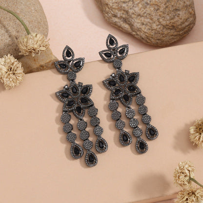 Jet Black Color Fashion Earrings That Never Go Out Of Timeless Fashion - Preyans.com