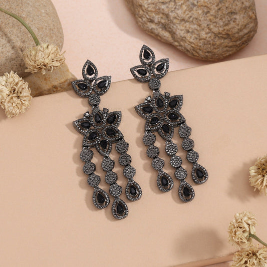 Jet Black Color Fashion Earrings That Never Go Out Of Timeless Fashion - Preyans.com