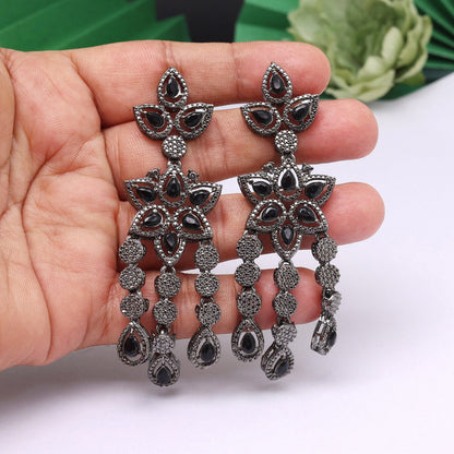 Jet Black Color Fashion Earrings That Never Go Out Of Timeless Fashion - Preyans.com
