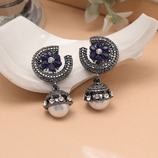 Blue Color Fashion Earrings For Elegant Party Wear And Style - Preyans.com