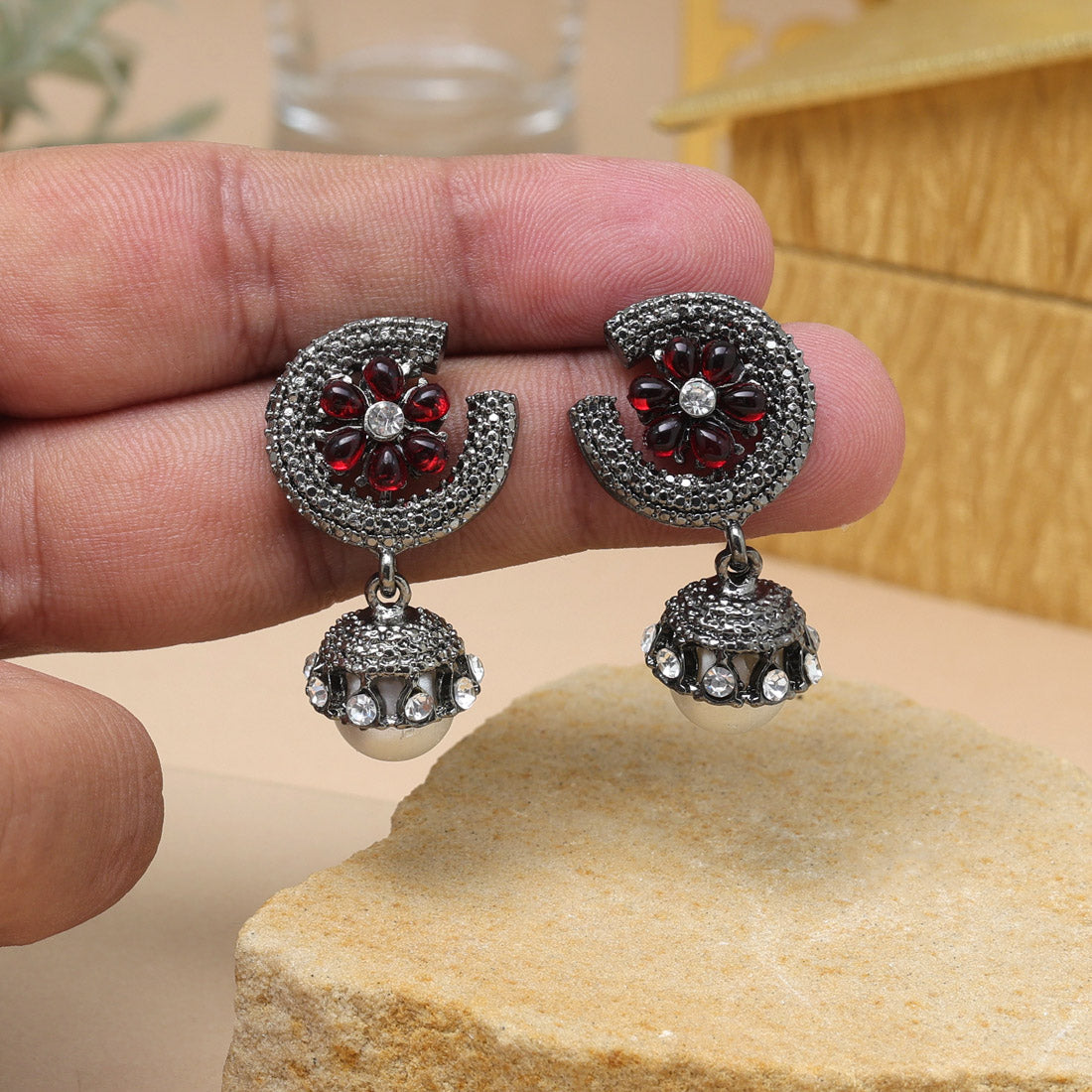 Orange Color Fashion Earrings In Bold Statement Style For Women - Preyans.com