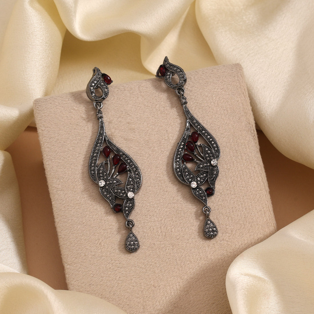 Orange Color Fashion Earrings Featuring Boho Design For Fusion Attire - Preyans.com