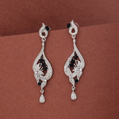 Black Color Fashion Earrings With Matte Texture And Modern Twist - Preyans.com