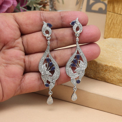 Blue Color Fashion Earrings With Meenakari Work For Traditional Wear - Preyans.com