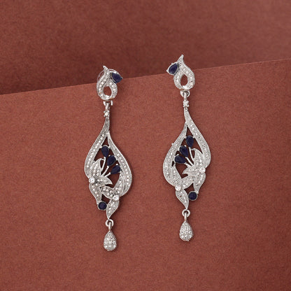 Blue Color Fashion Earrings With Meenakari Work For Traditional Wear - Preyans.com