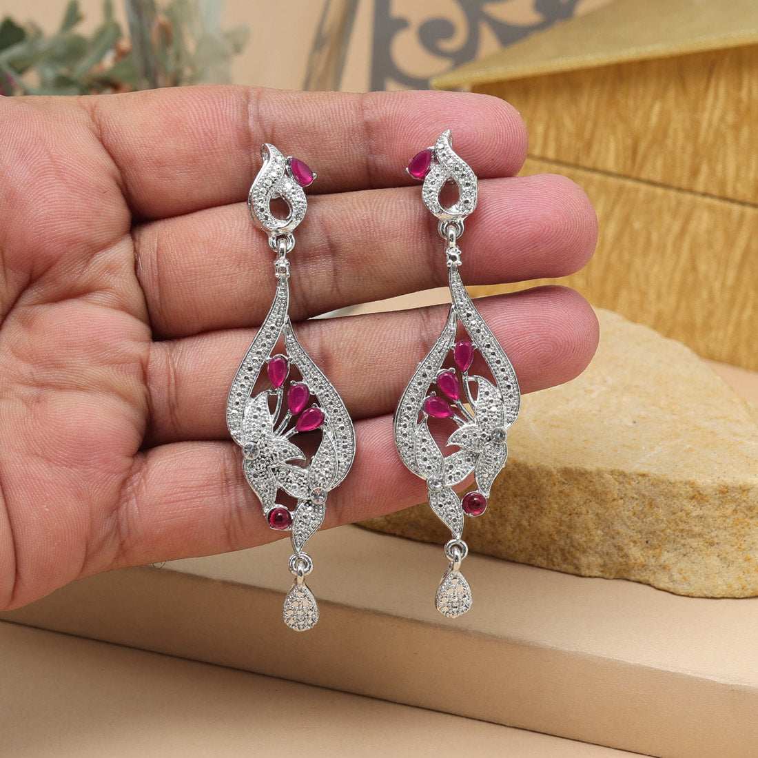 Rani Color Fashion Earrings With Drop Beads And Ethnic Feel - Preyans.com