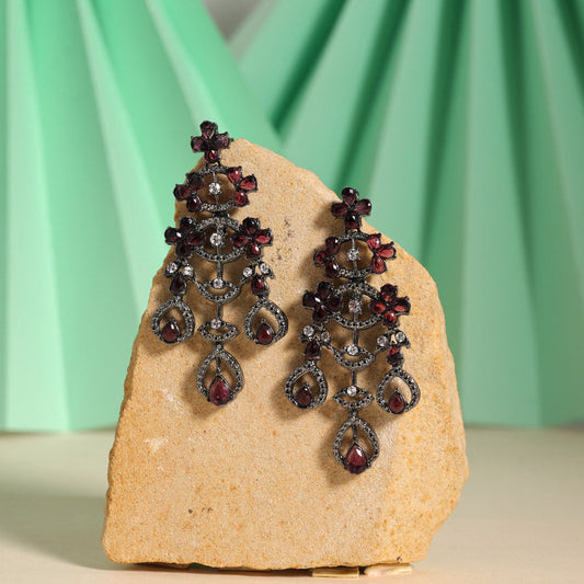 Magenta Color Fashion Earrings With Trendy Chic Style For Outings - Preyans.com