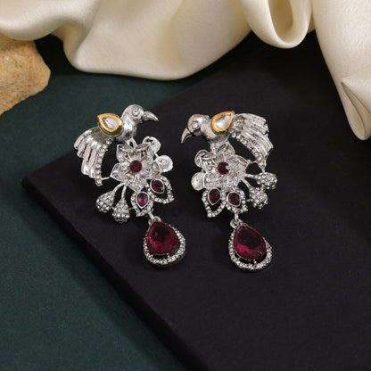 Magenta Color Fashion Earrings In Designer Trendy Style For Functions - Preyans.com