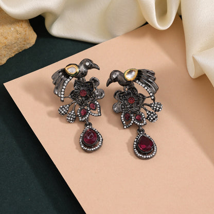 Magenta Color Fashion Earrings For Bridesmaids And Traditional Events - Preyans.com