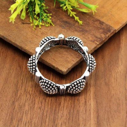 Silver Color Oxidised Bracelet (GSB169SLV) - preyans.com