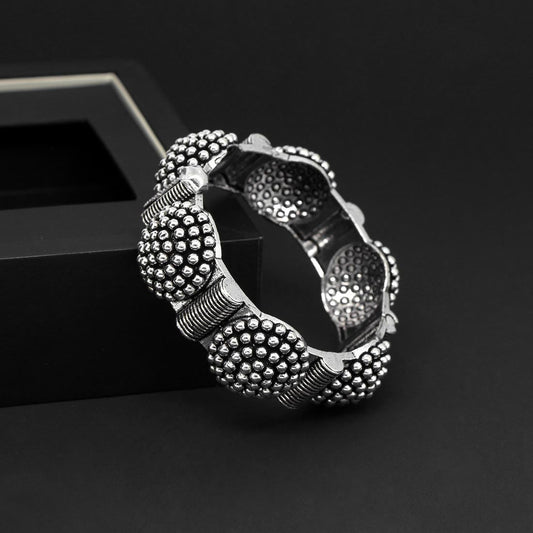 Silver Color Oxidised Bracelet (GSB169SLV) - preyans.com