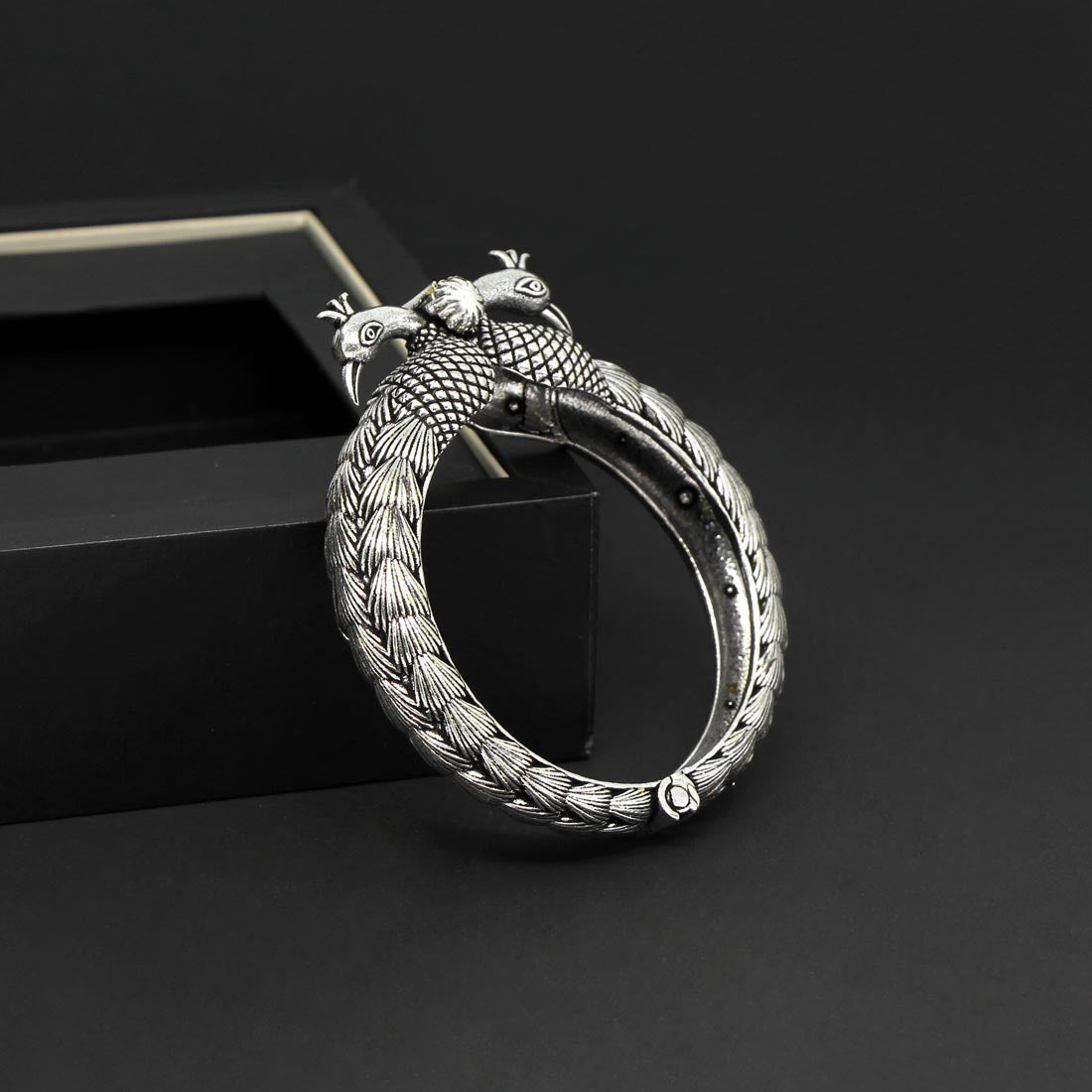 Silver Color Oxidised Bracelet (GSB174SLV) - preyans.com