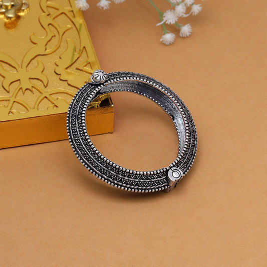 Silver Color Oxidised Bracelet (GSB338SLV) - preyans.com