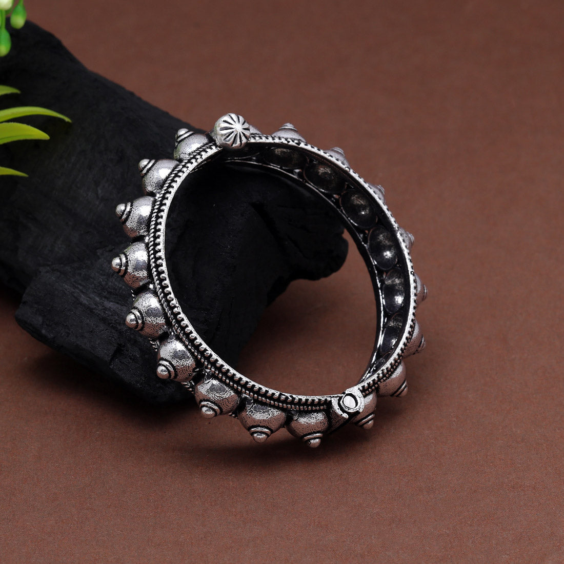 Silver Color Oxidised Bracelet (GSB343SLV) - preyans.com