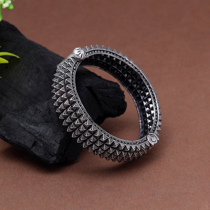 Silver Color Oxidised Bracelet (GSB346SLV) - preyans.com