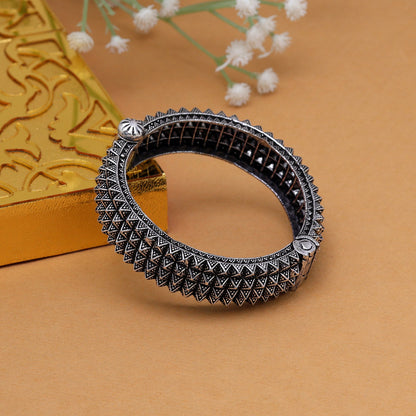 Silver Color Oxidised Bracelet (GSB346SLV) - preyans.com