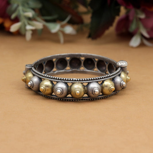 Gold & Silver Color Dual Tone Oxidised Bracelet (GSB363GS) - preyans.com