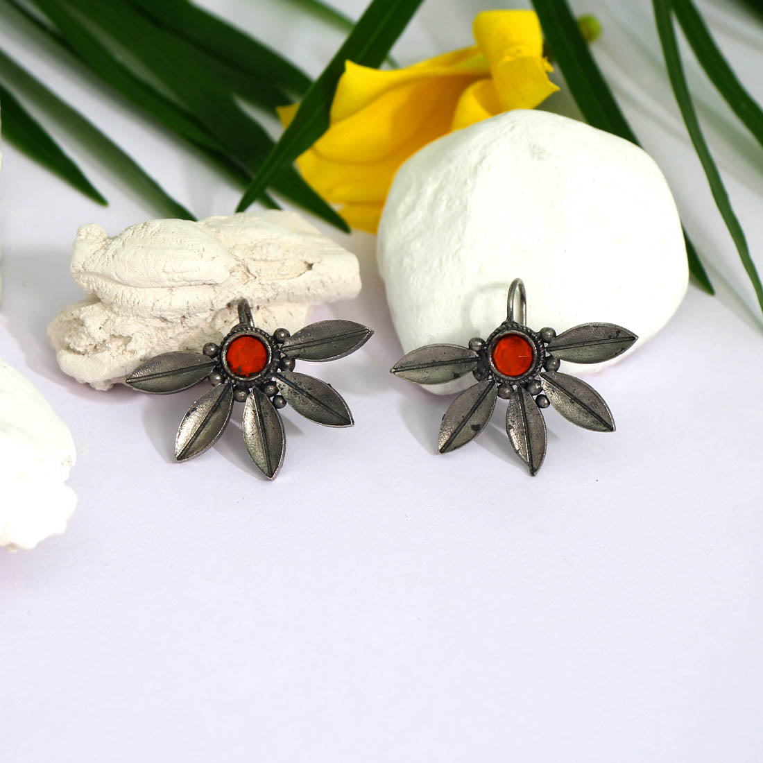 Orange Color Oxidised Earrings (GSE2464ORG) - preyans.com