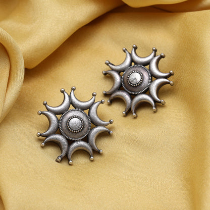 Silver Color Oxidised Earrings (GSE2821SLV) - preyans.com