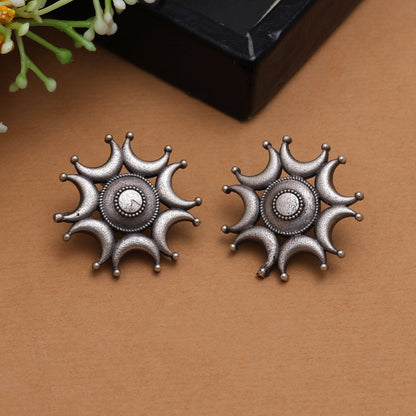 Silver Color Oxidised Earrings (GSE2821SLV) - preyans.com