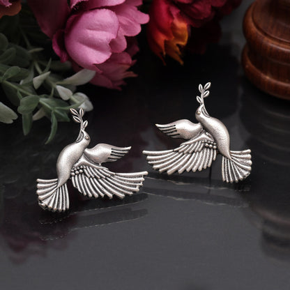 Silver Color Oxidised Earrings (GSE2914SLV) - preyans.com