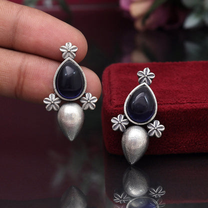 Blue Color Oxidised Earrings (GSE2927BLU) - preyans.com