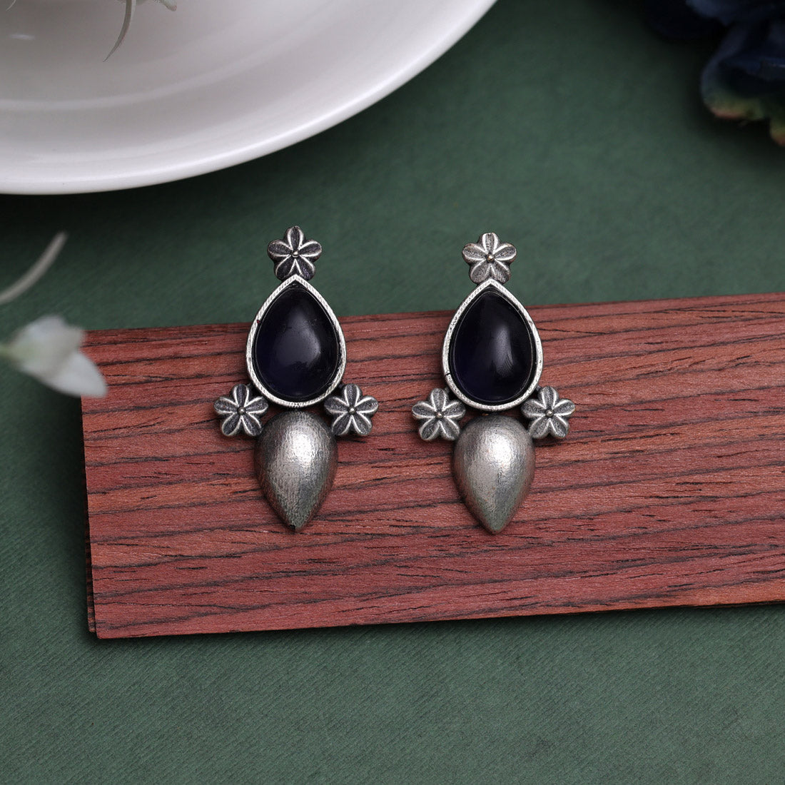 Blue Color Oxidised Earrings (GSE2927BLU) - preyans.com