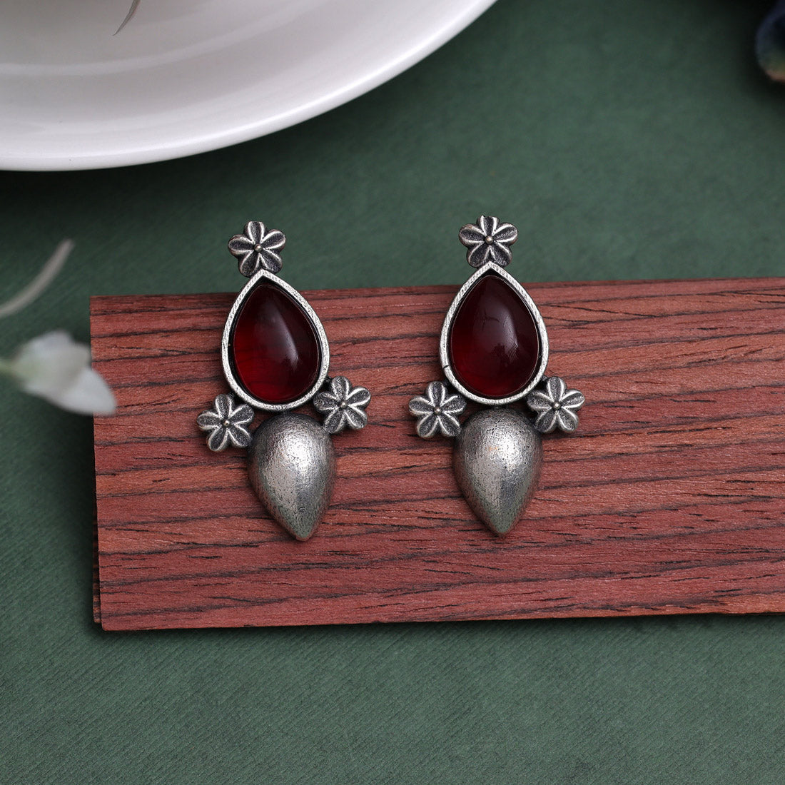 Maroon Color Oxidised Earrings (GSE2927MRN) - preyans.com