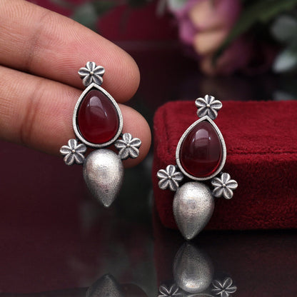 Maroon Color Oxidised Earrings (GSE2927MRN) - preyans.com