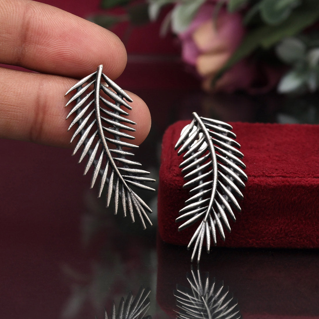 Silver Color Oxidised Earrings (GSE2929SLV) - preyans.com