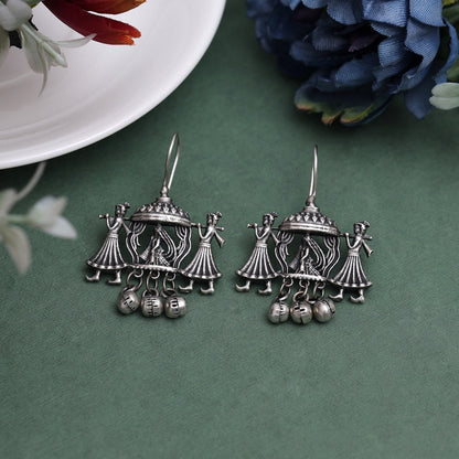 Silver Color Palki Oxidised Earrings (GSE2931SLV) - preyans.com