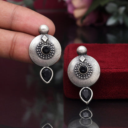 Black Color Oxidised Earrings (GSE2932BLK) - preyans.com