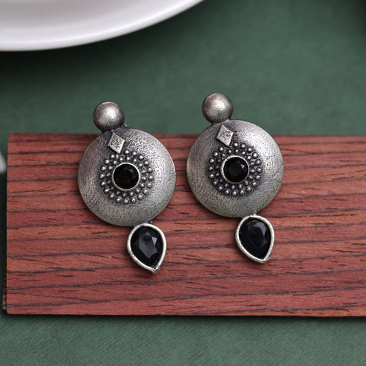 Black Color Oxidised Earrings (GSE2932BLK) - preyans.com