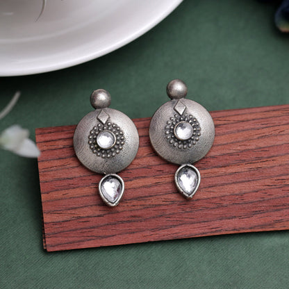 White Color Oxidised Earrings (GSE2932WHT) - preyans.com