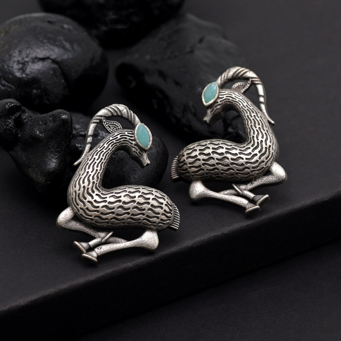 Sky Blue Color Oxidised Earrings (GSE2953SBLU) - preyans.com