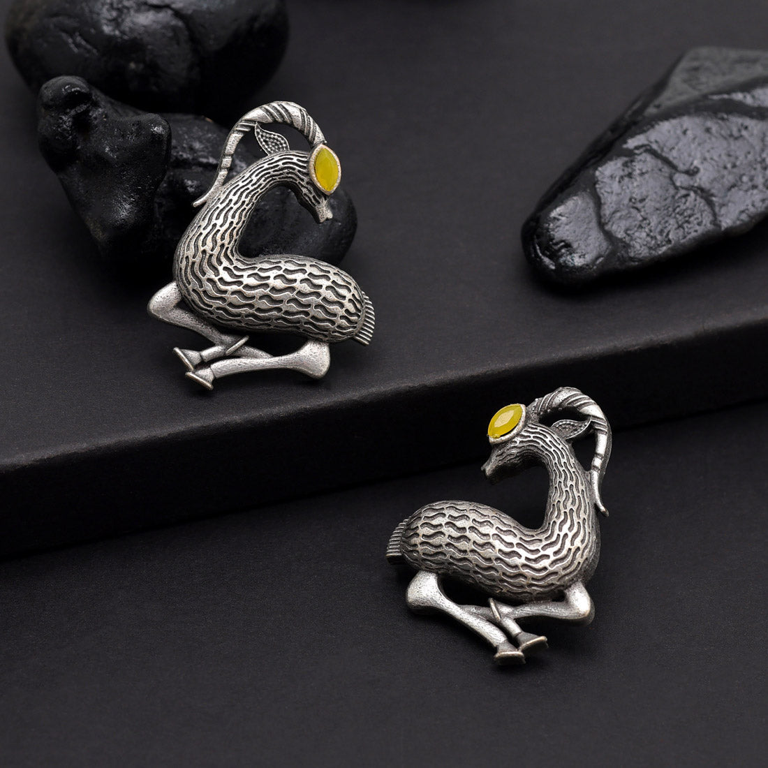 Yellow Color Oxidised Earrings (GSE2953YLW) - preyans.com