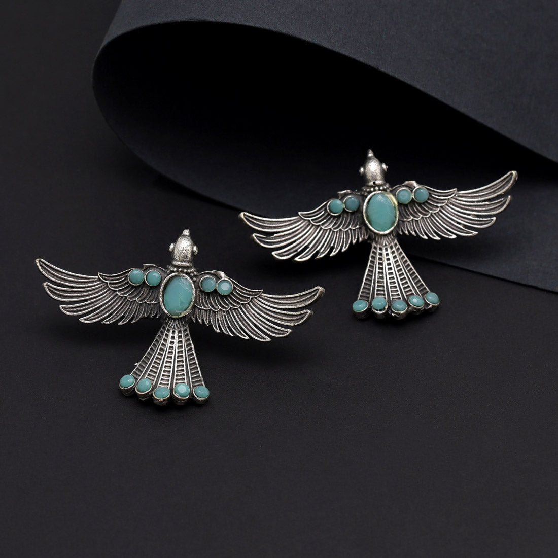 Sky Blue Color Oxidised Earrings (GSE2957SBLU) - preyans.com