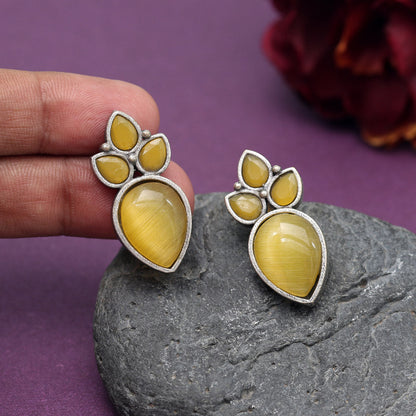 Yellow Color Oxidised Earrings (GSE2965YLW) - preyans.com