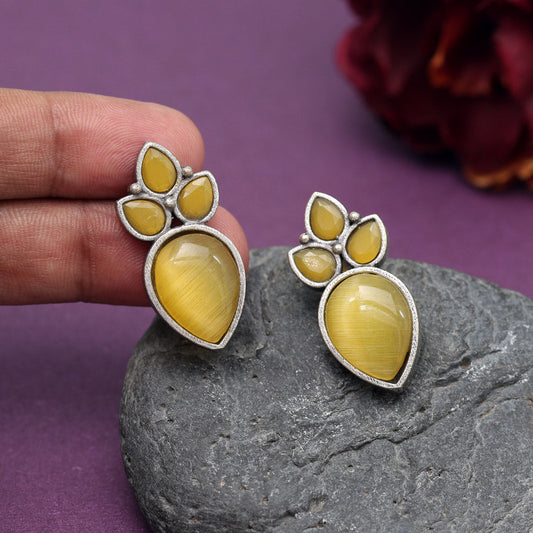 Yellow Color Oxidised Earrings (GSE2965YLW) - preyans.com