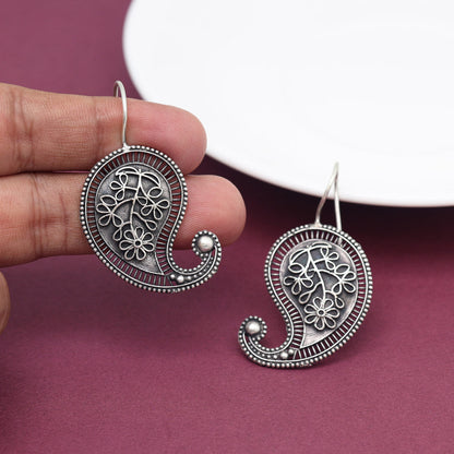 Silver Color Oxidised Earrings (GSE2967SLV) - preyans.com