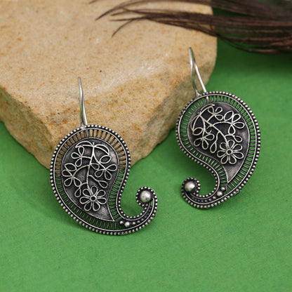 Silver Color Oxidised Earrings (GSE2967SLV) - preyans.com