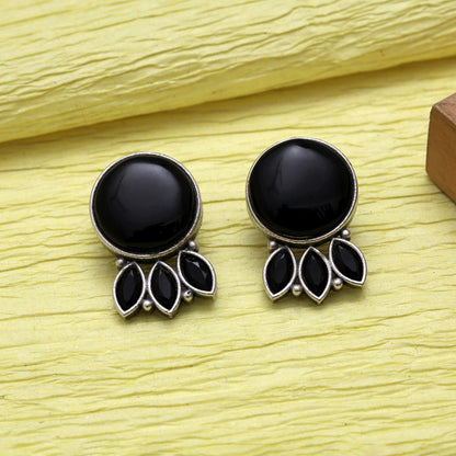 Black Color Oxidised Earrings (GSE2991BLK) - Preyans.com