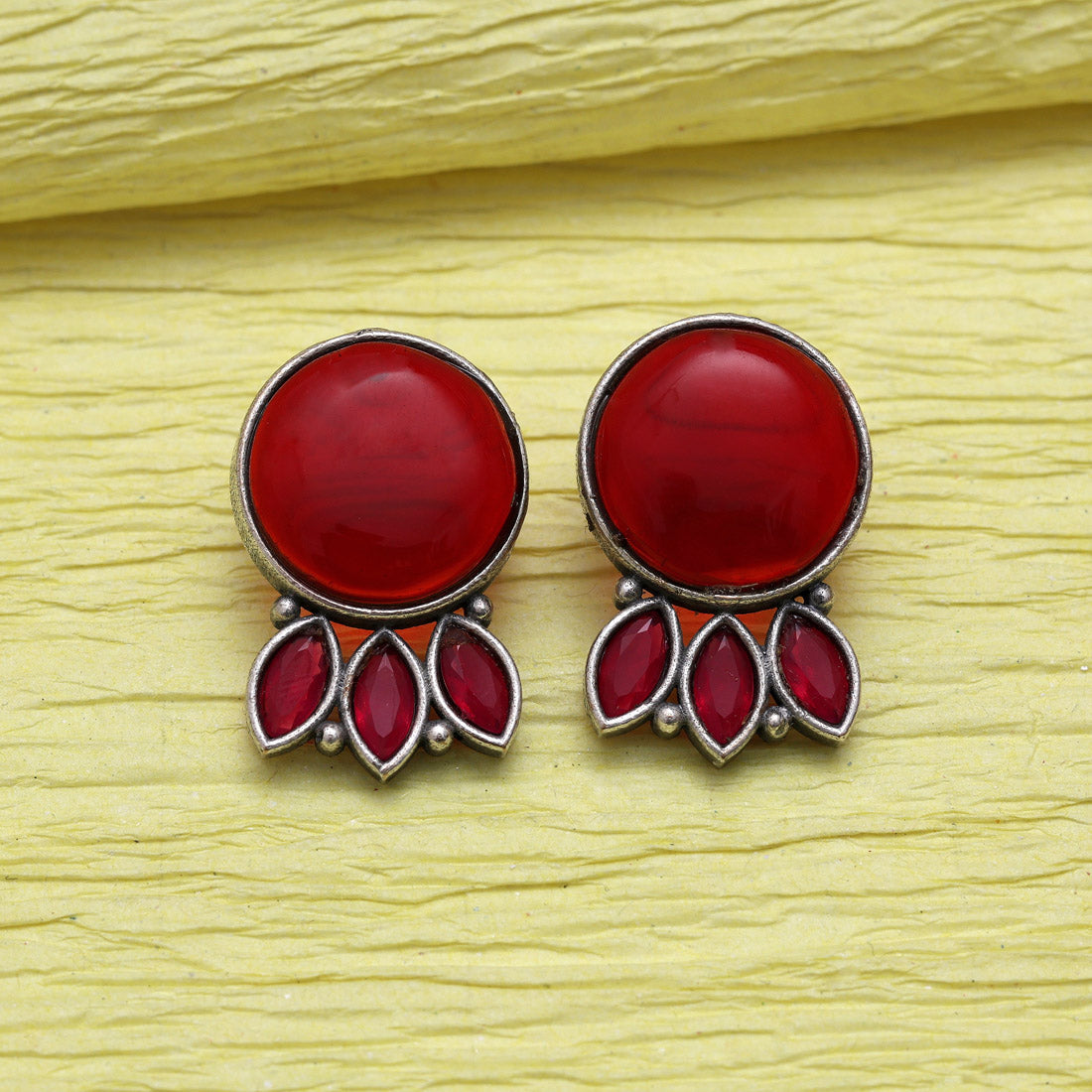 Maroon Color Oxidised Earrings (GSE2991MRN) - Preyans.com