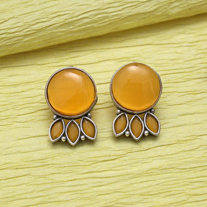 Mustard Yellow Color Oxidised Earrings (GSE2991MYLW) - Preyans.com