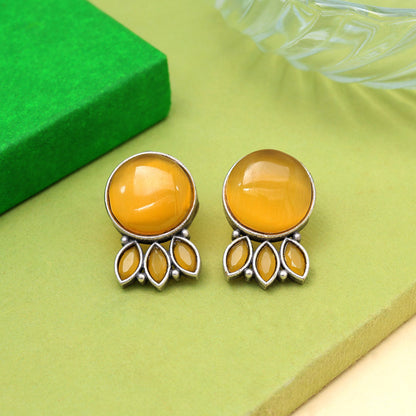 Mustard Yellow Color Oxidised Earrings (GSE2991MYLW) - Preyans.com