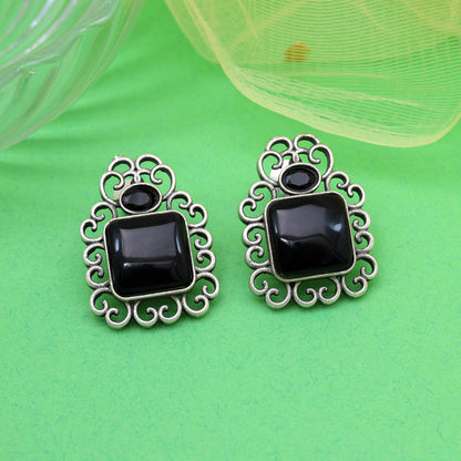 Black Color Oxidised Earrings (GSE2992BLK) - Preyans.com